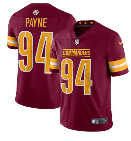 Men & Women & Youth Washington Commanders 94 DaRon Payne 2022 Burgundy Vapor Limited Stitched Jersey->washington commanders->NFL Jersey